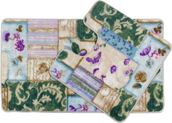 Tac Comfort Luxus Patchwork Badematten Set | 2 Teilig