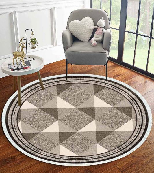 Birkilim Yuvarlak Yıkanabilir Dekoratif Halı İpeksi Kaymaz Taban | MLN-IP-YU-HT-977