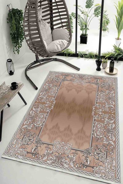 Birkilim Yıkanabilir Dekoratif Halı İpeksi Kaymaz Taban | MLN-IP-HK-084