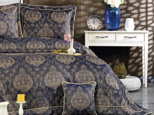Hisar Double Bedspread Set Navy Blue
