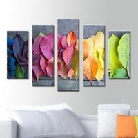 5 Parça Tablo - Renkli Agaç Yaprakları 5 Parça Tablo - Renkli Agaç Yaprakları