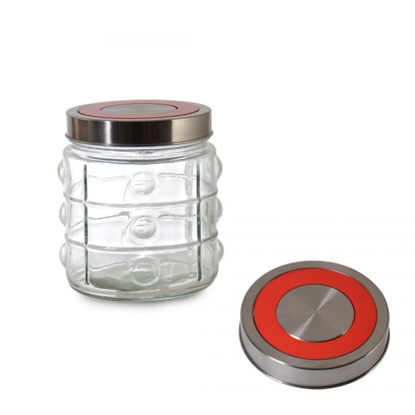 1000 CC METALL ROT SERIE DECKELKNOPF JAR | SILK-MRC004