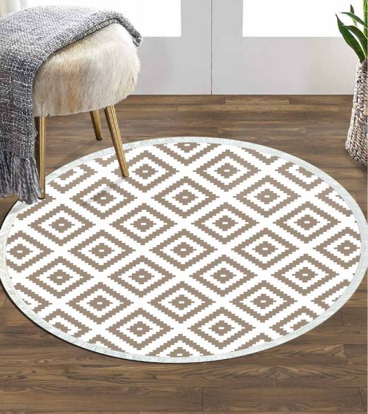 Birkilim Yuvarlak Yıkanabilir Dekoratif Halı İpeksi Kaymaz Taban | MLN-IP-YU-HY-816