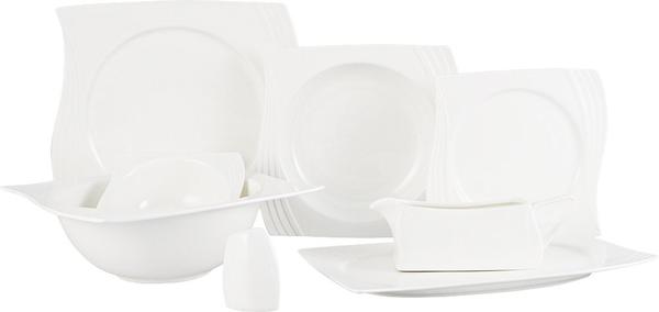 Alegra Tullip Yüksek Kaliteli 43 Parça Porselen Yemek Takımı | 6 Kişilik | Beyaz