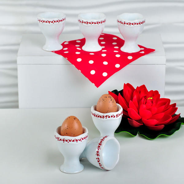 كوب بيض جولييت لوف أحمر 7 سم 6 قطع | كيراميكا