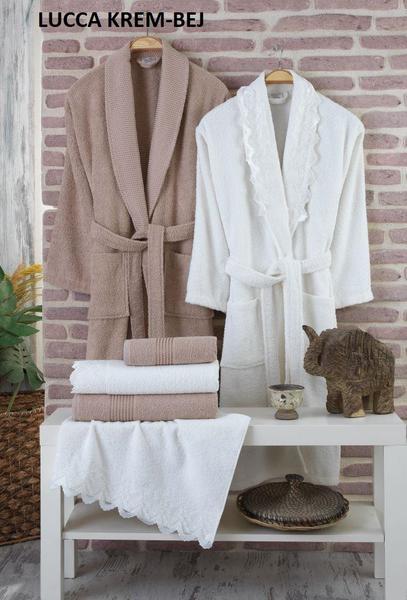 Soley Lucca Lace Family Bademantelset Creme-Beige