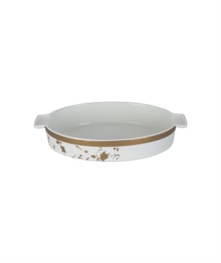 Acar | Conteneur de four ovale en porcelaine à motifs 14" 35 cm