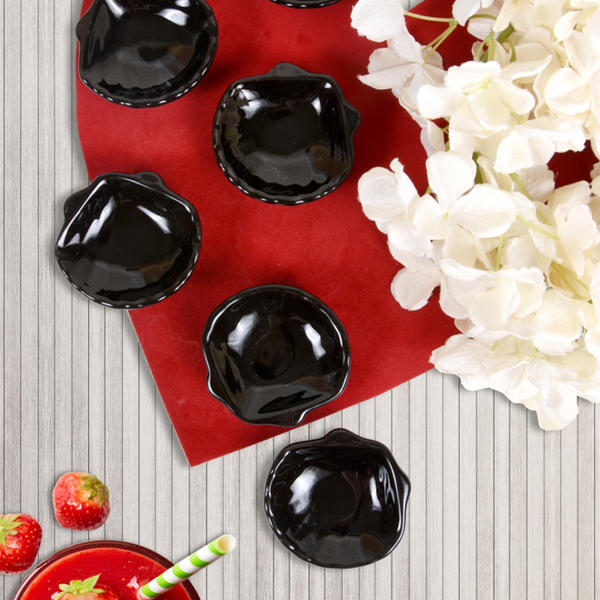 Mini Moule Noire Snack / Sauce 8 Cm 6 Morceaux | Keramika