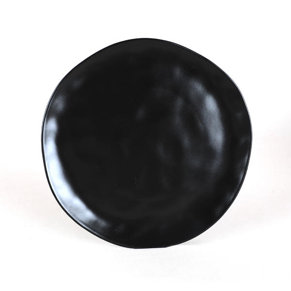 Organic Matte Black Serving Plate 26 Cm 6 Pieces | Keramika