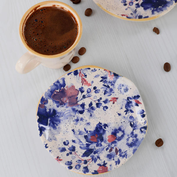 Service à café biologique rouge Mimoza | Keramika