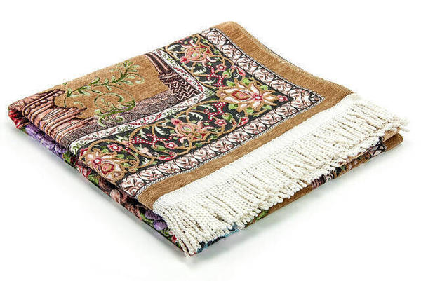 سجادة صلاة لوكس شينيل بشراشيب خاص من ميتو - لون كاكي