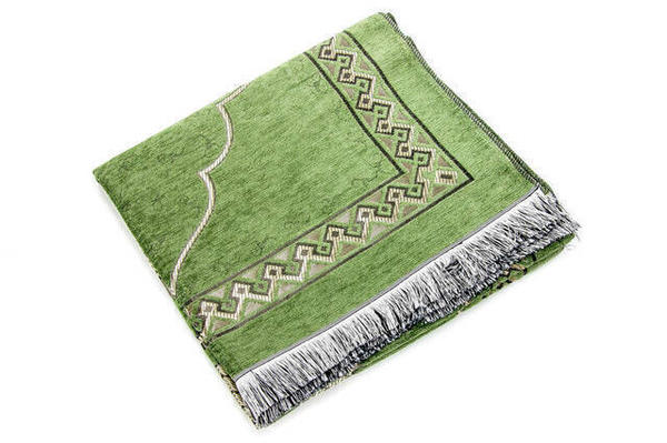 Lüks Laleli Şönil Seccade - Yeşil Renk