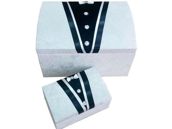Damat Figürlü Papyon 2 Li Çeyiz Sandığı Krem