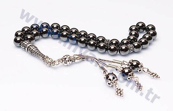 Chapelet en pierre d'hématite (argent sterling 925)