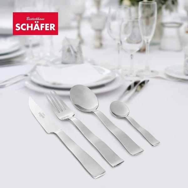 Schäfer Çantalı 72 Parça Çatal Kaşık Bıçak Seti 12 Kişilik | Cilalı Paslanmaz Çelik | 10863