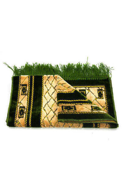 İsra Çocuk Kadife Seccade 02 Koyu Yeşil