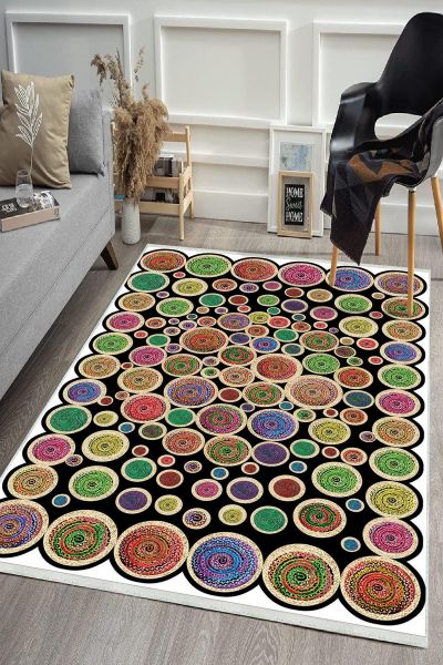Birkilim Yıkanabilir Dekoratif Halı İpeksi Kaymaz Taban | MLN-IP-HS-455