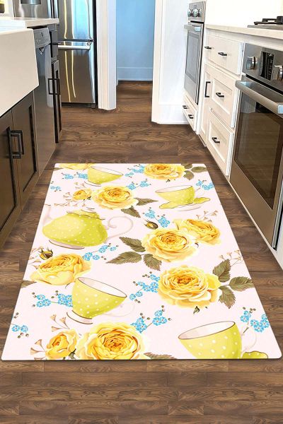 بريكليم سجادة زخرفية قابلة للغسل بقاعدة حريرية مانعة للانزلاق | MLN-IP-HM-575