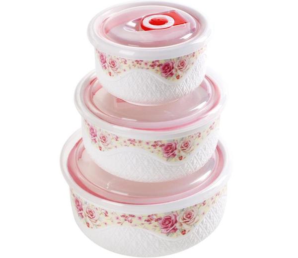 Duygu Vakum Kapaklı Saklama Kabı Vintage 3 Parça | DG-5251