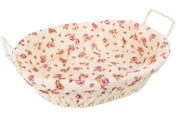 Dekonaz Ekmek Sepeti Oval Çiçek Desenli 31x25 cm | By-tu20139m-1