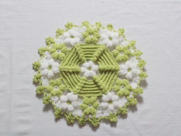 El İşi Yün Lif Fıstık Yeşili Papatya