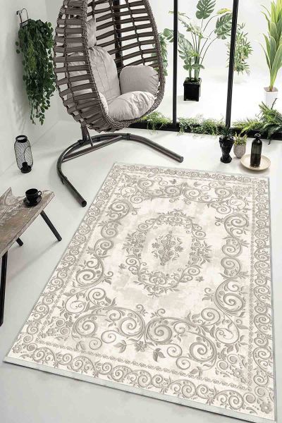 Birkilim Yıkanabilir Dekoratif Halı İpeksi Kaymaz Taban | MLN-IP-HK-073