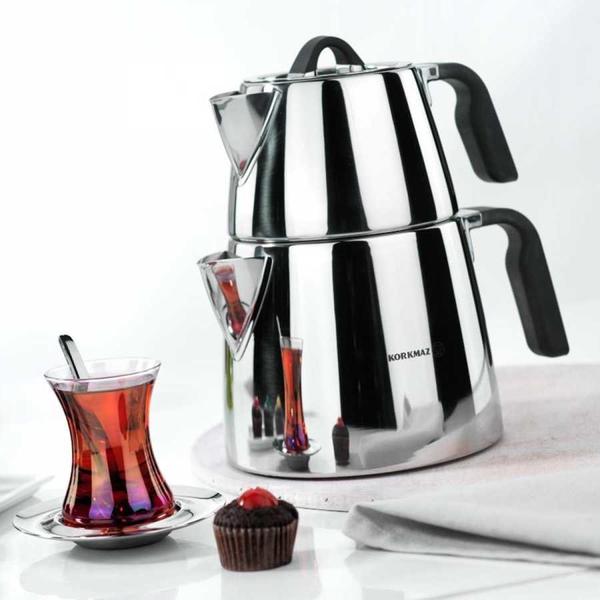 Korkmaz Esta Çaydanlık Paslanmaz Çelik 3.1 Litre | İndüksiyon | A080
