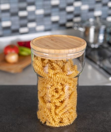 Acar | Bambu Kapaklı Külah Cam Kavanoz 0,8 Lt