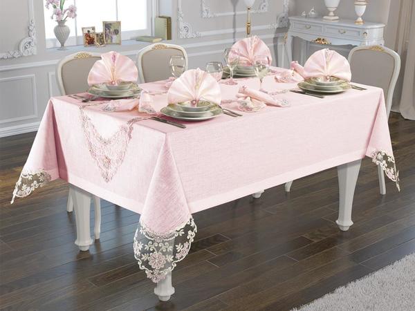 Sude Masa Örtüsü Takımı 26 Parça Pudra