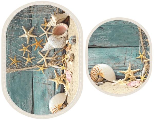 Soley 2 Ovales Matten-Set mit Fransen - Deniz