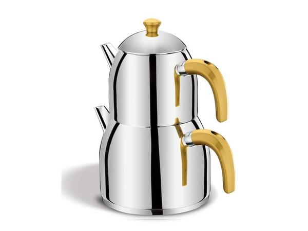 Taç Optimal Orta Boy Çaydanlık | Altın | Paslanmaz Çelik | TAC-5861