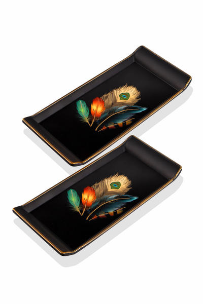 2 Stück vergoldete Lux rechteckige Präsentation