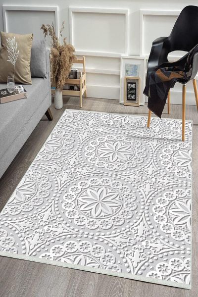 Birkilim Yıkanabilir Dekoratif Halı İpeksi Kaymaz Taban | MLN-IP-HS-407