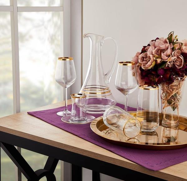 Neva Gold Premium Mentol Sofra Seti | Cam | 12 Kişilik | N2687