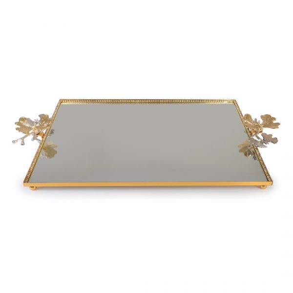 İpek Züccaciye | Altın Dikdörtgen Aynalı Tepsi