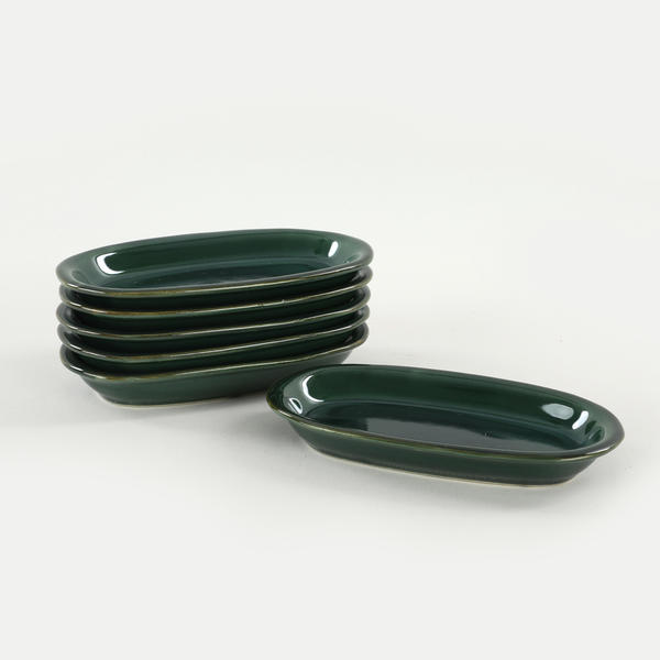 Zümrüt Hitit Kayık Tabak 6 Adet 16 Cm | Keramika