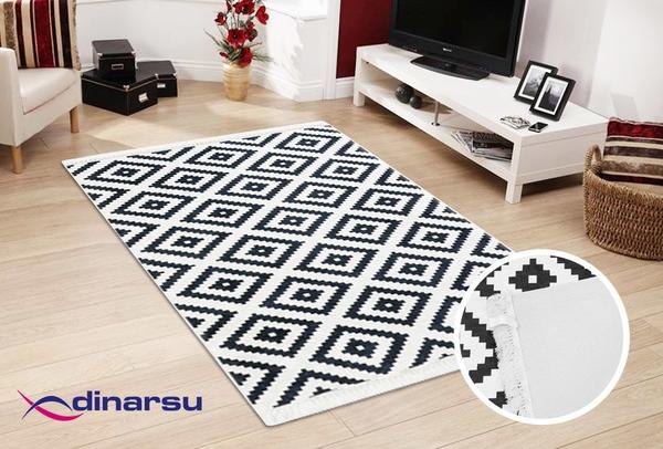 Dinarsu Yıkanabilen Halı | Sunshine | Siyah | 1083-black