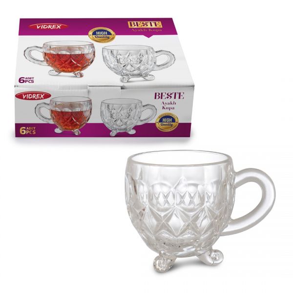 OCT-Z90006B CAM 3 AYAKLI KUPA (6LI SET) 200 cc |IPEK-234