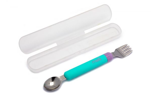 طقم أدوات مائدة محمول من قطعتين 096-12-أزرق بنفسجي