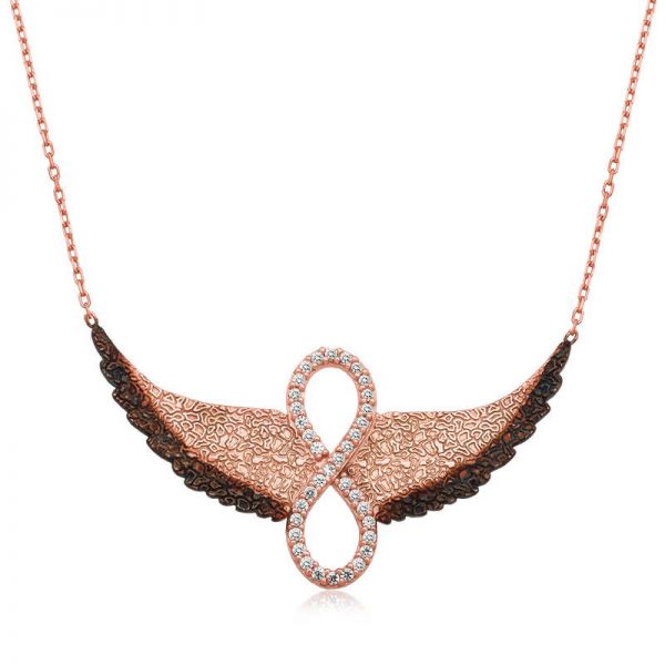 Gümüş Kanatlı Sonsuzluk Bayan Kolye