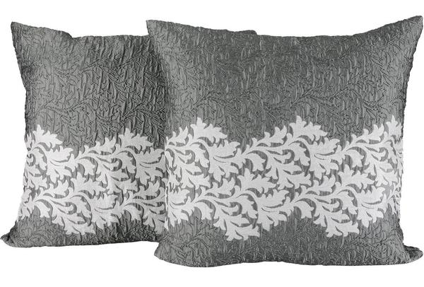 THC Dekoratif Yastık Kılıfı | 2 Parça | Gri & Krem | THC-0011