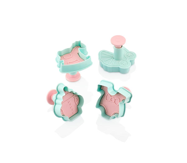 Bayev | Basmalı 4 Adet Bebek Arabası Şekilli Kurabiye Kalıbı