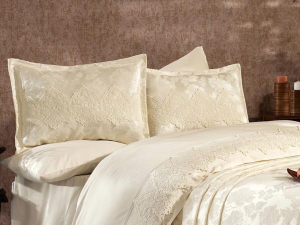 Çeyizdiyarı Başak Fransız Dantelli Gelin Seti Ekru