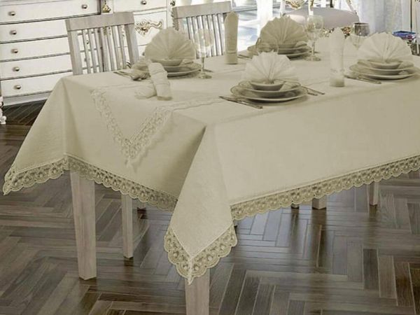 Jute Masa Örtüsü Takımı 26 Parça Taş