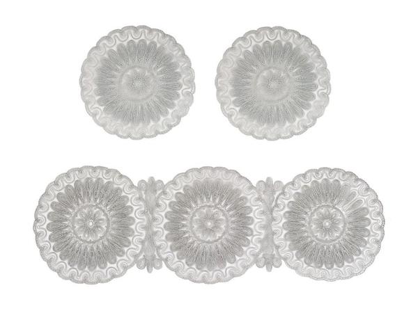 Ensemble de salon de luxe brodé avec cordon Anglez gris