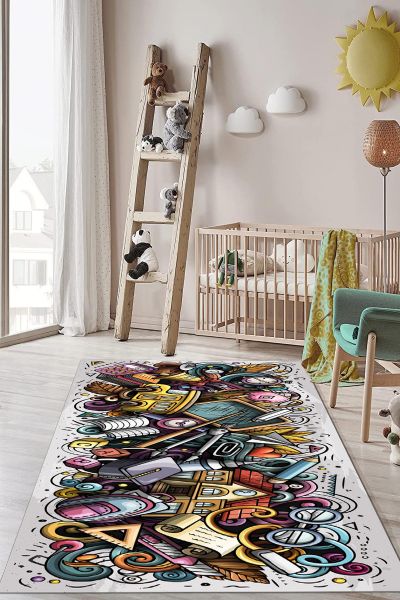 Birkilim Yıkanabilir Dekoratif Halı İpeksi Kaymaz Taban | MLN-IP-HP-710