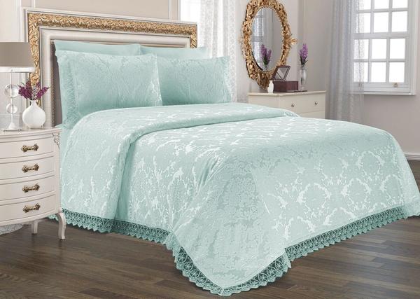 Jacquard Chenille Bettdecke Mint