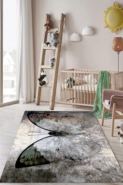 Birkilim Yıkanabilir Dekoratif Halı İpeksi Kaymaz Taban | MLN-IP-HP-774