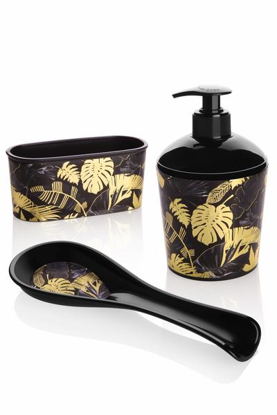 طقم مطبخ مذهب أكريليك فاخر مكون من 3 قطع