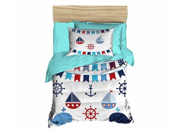 Dijital Baskılı 3d Bebek Nevresim Takımı Dolphin Mint Yeşili